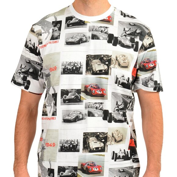 Scuderia Ferrari Men's Multi-Color Printed Cotton Crewneck Short Sleeve T-Shirt